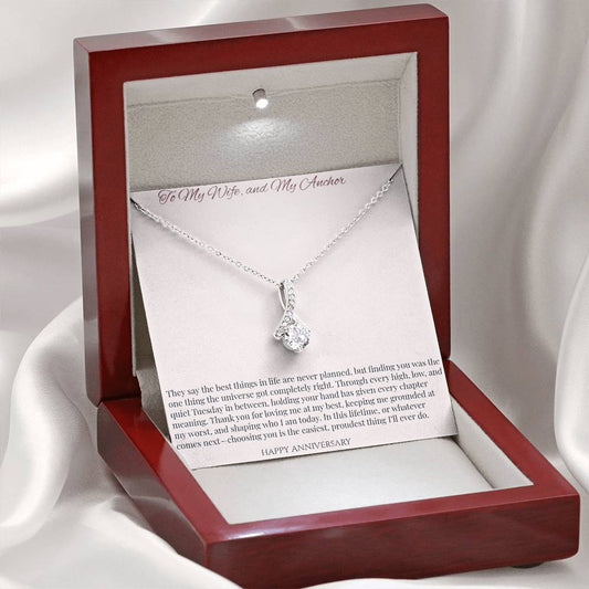 To My Wife & My Anchor Alluring Beauty Necklace | Anniversary Gift