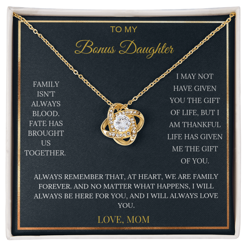 Love Knot Necklace with Bonus Daughter Message Card from Mom
