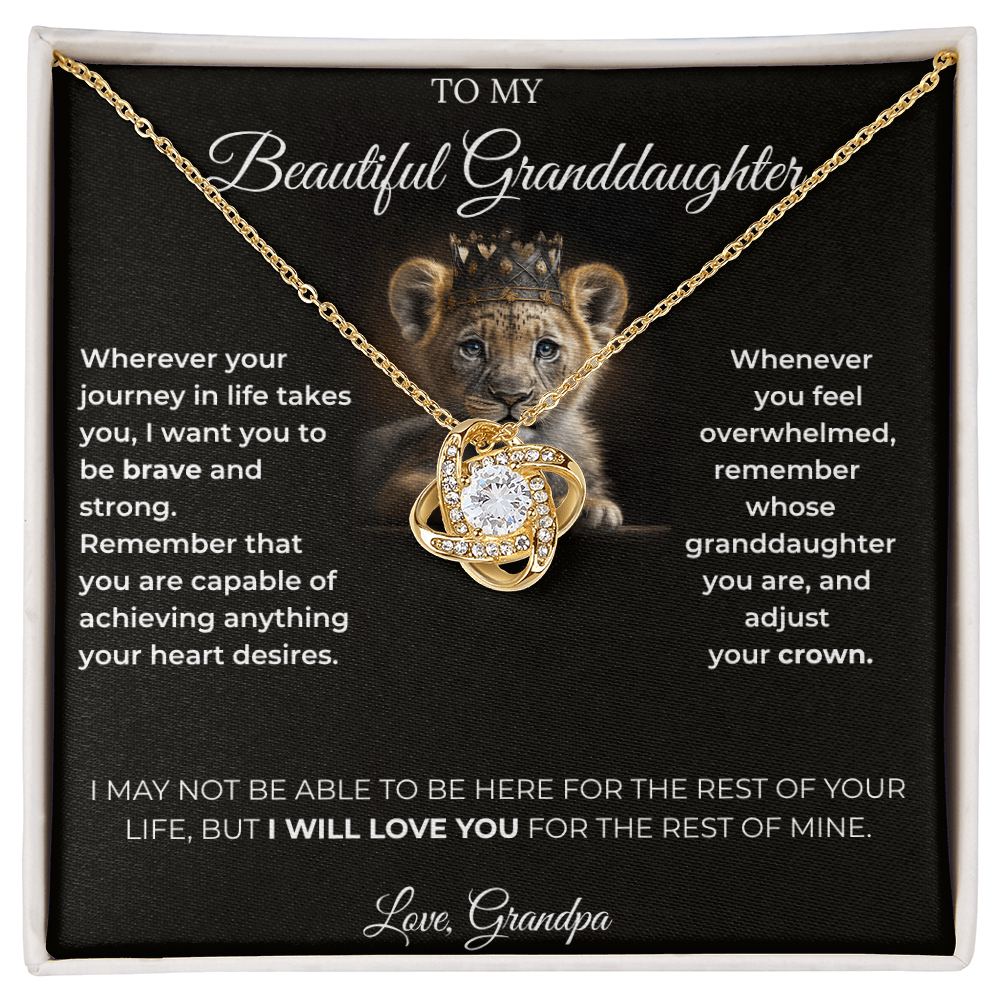 14k white gold finish Love Knot crystal pendant close-up