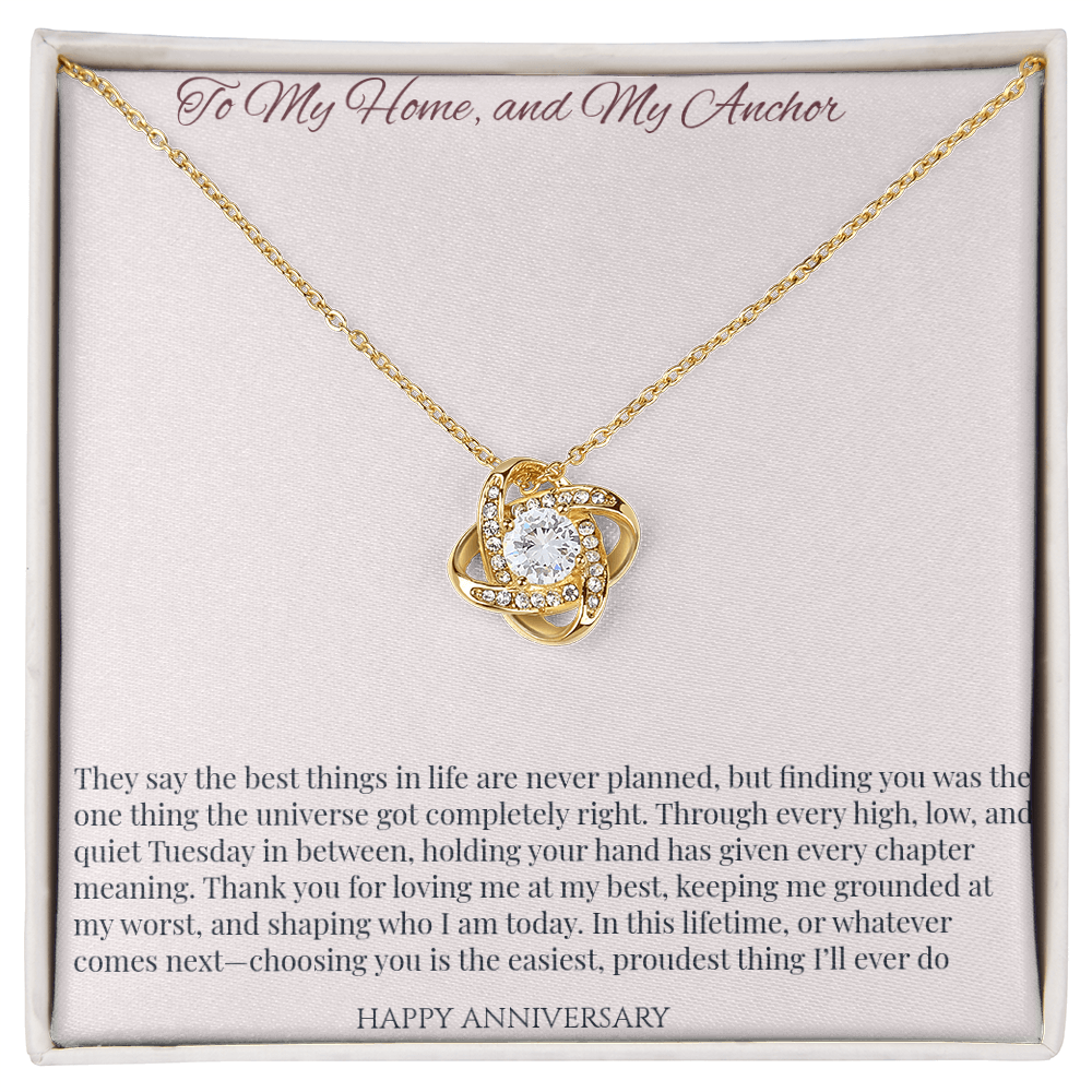 Love Knot Necklace - Happy Anniversary To Wife