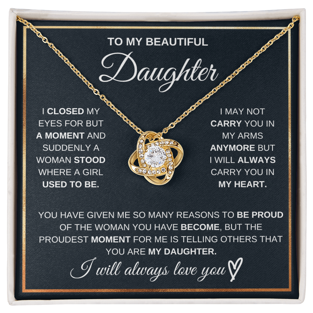 Love Knot Necklace for Daughter | Meaningful Message Card Gift