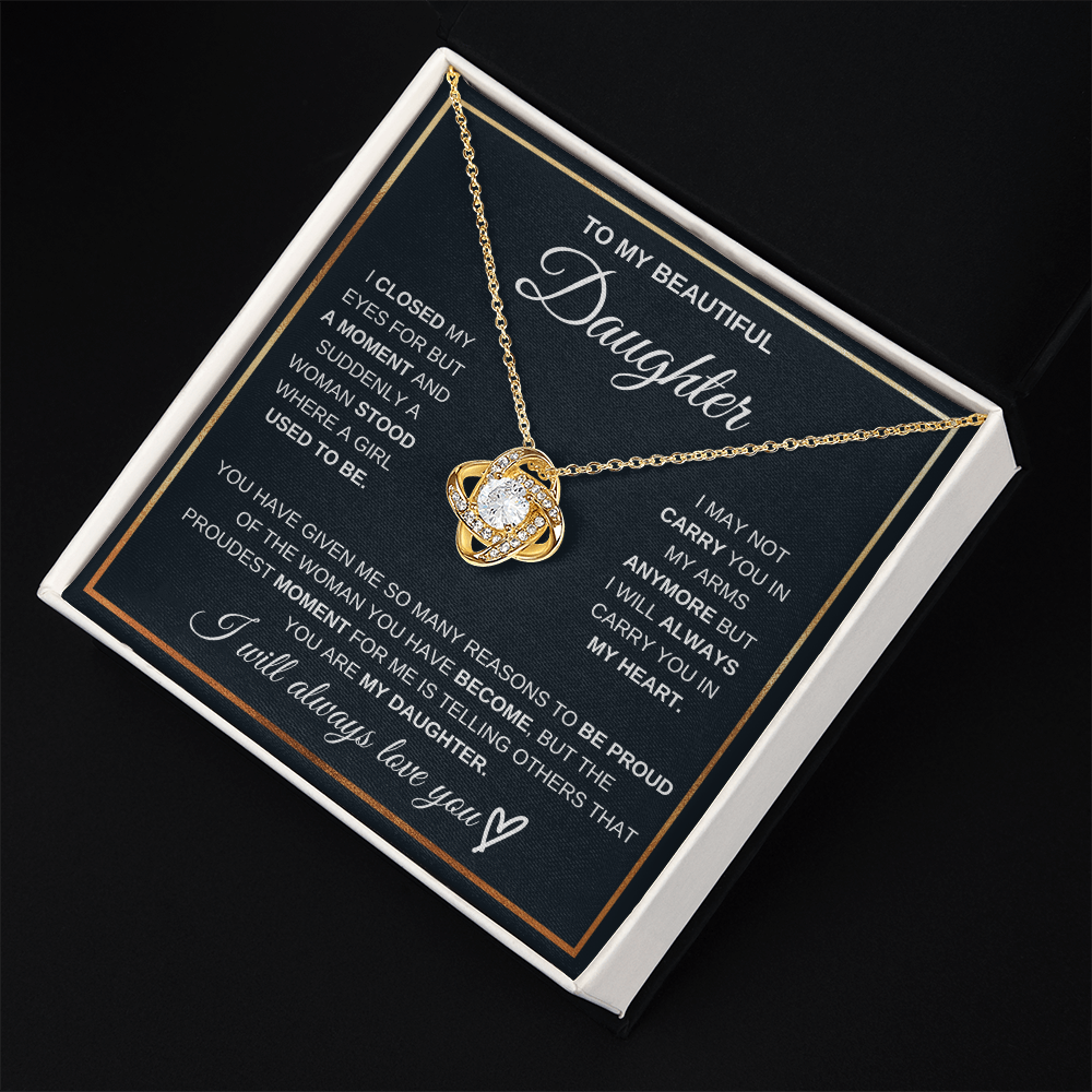 Love Knot Necklace for Daughter | Meaningful Message Card Gift