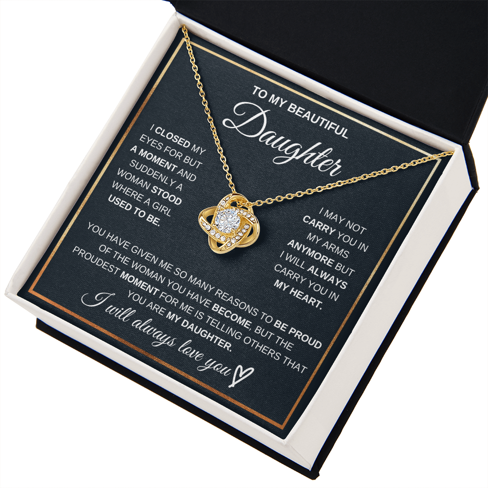 Love Knot Necklace for Daughter | Meaningful Message Card Gift