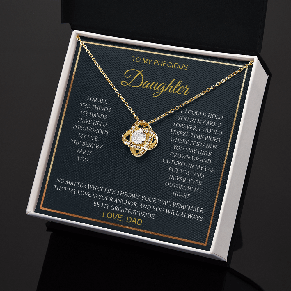 To My Precious Daughter – Love Knot Necklace | Sentimental Gift from Dad