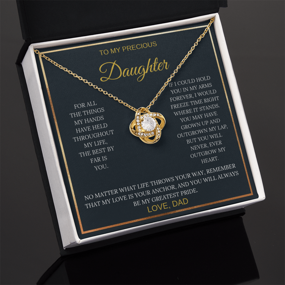 To My Precious Daughter – Love Knot Necklace | Sentimental Gift from Dad