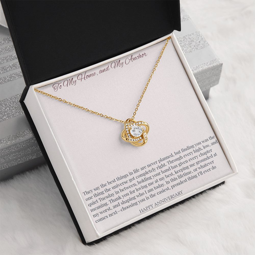 Love Knot Necklace - Happy Anniversary To Wife