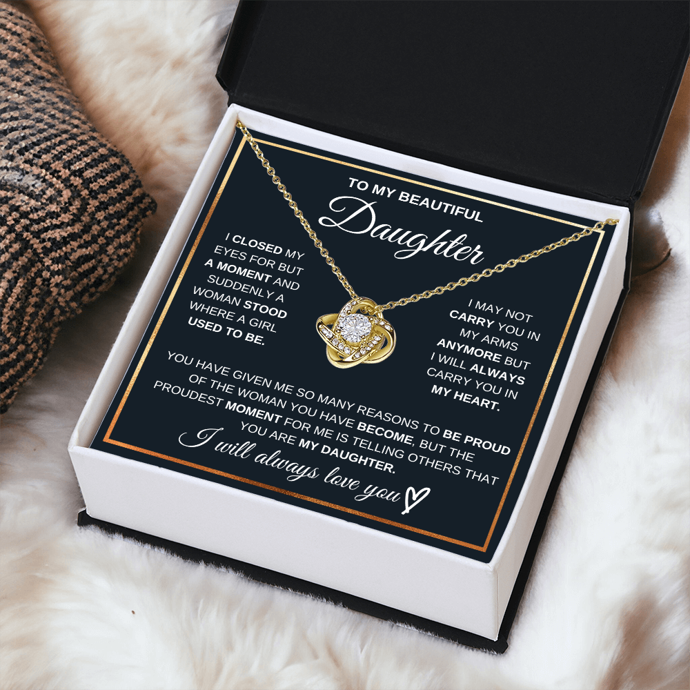 Love Knot Necklace for Daughter | Meaningful Message Card Gift