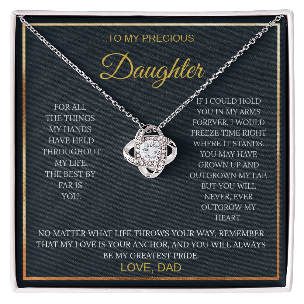 To My Precious Daughter – Love Knot Necklace | Sentimental Gift from Dad