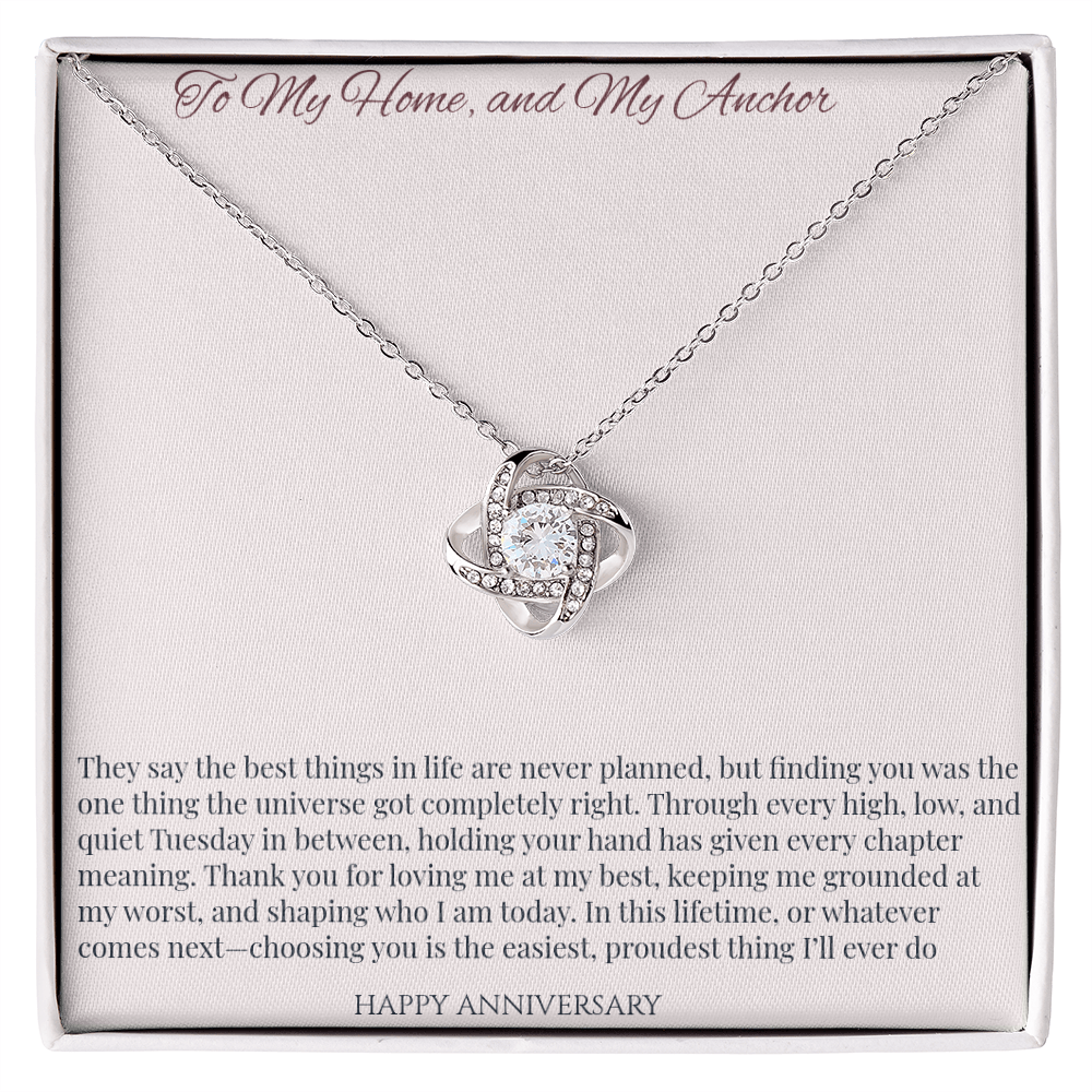 Love Knot Necklace - Happy Anniversary To Wife