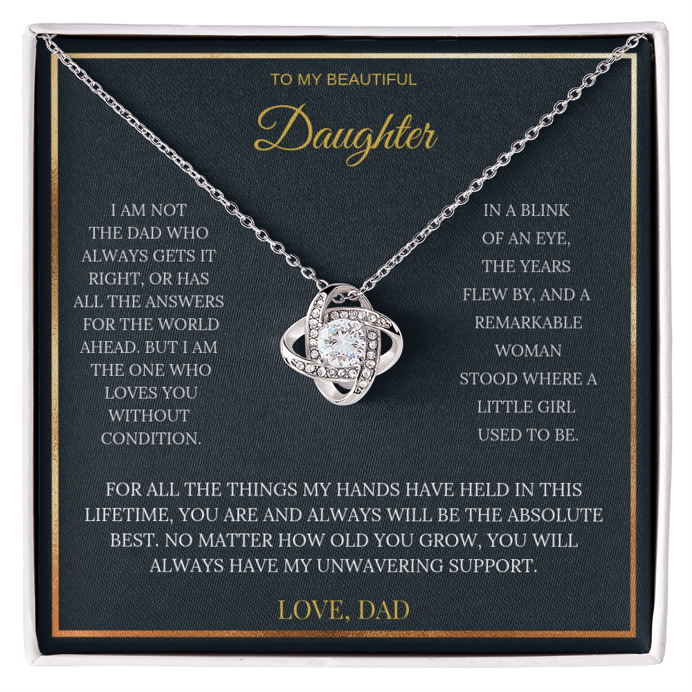 18k Yellow Gold Over Stainless Steel Love Knot Pendant with Cubic Zirconia
