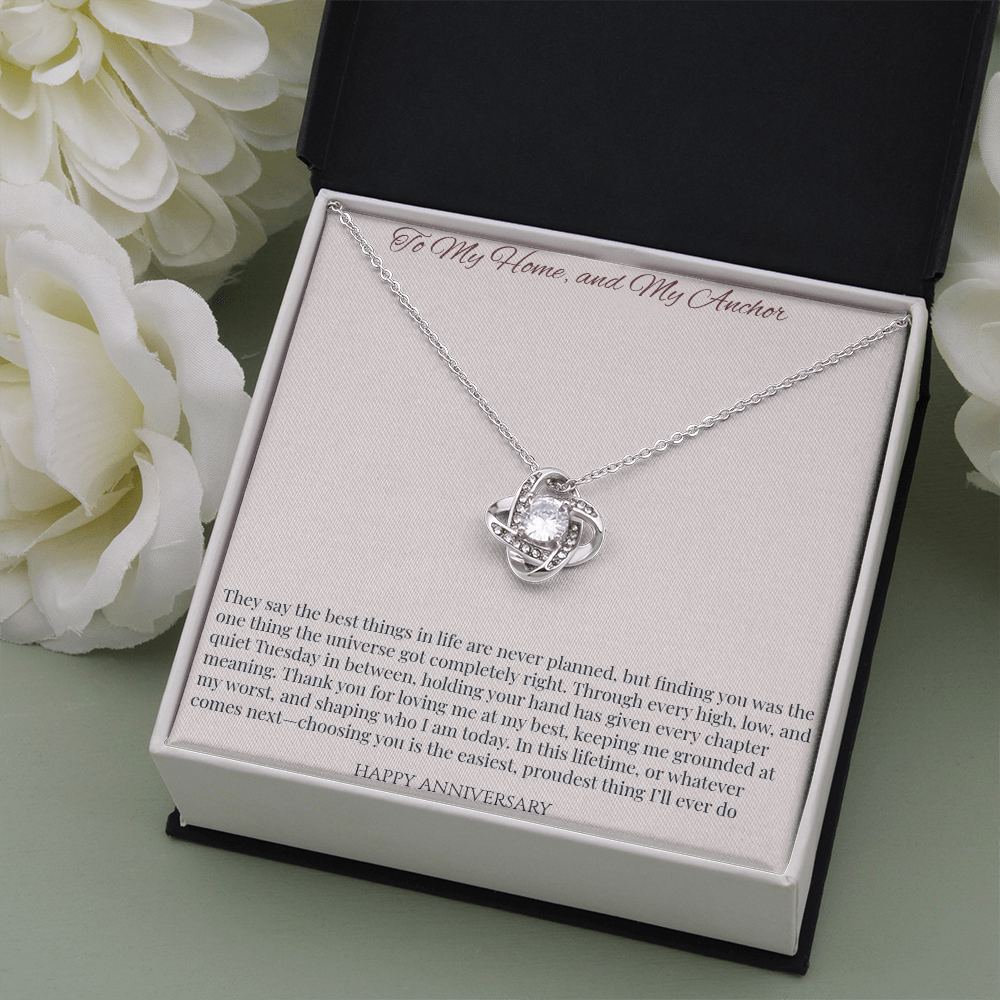 Love Knot Necklace - Happy Anniversary To Wife