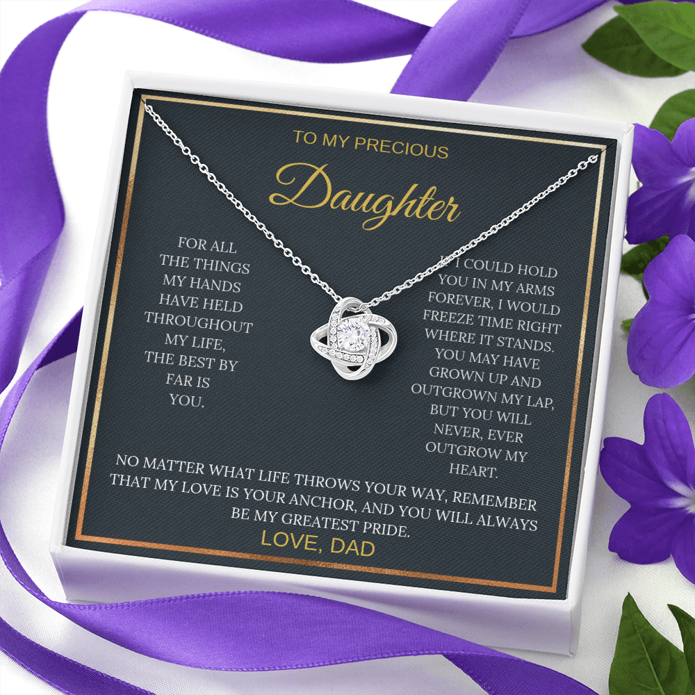 To My Precious Daughter – Love Knot Necklace | Sentimental Gift from Dad