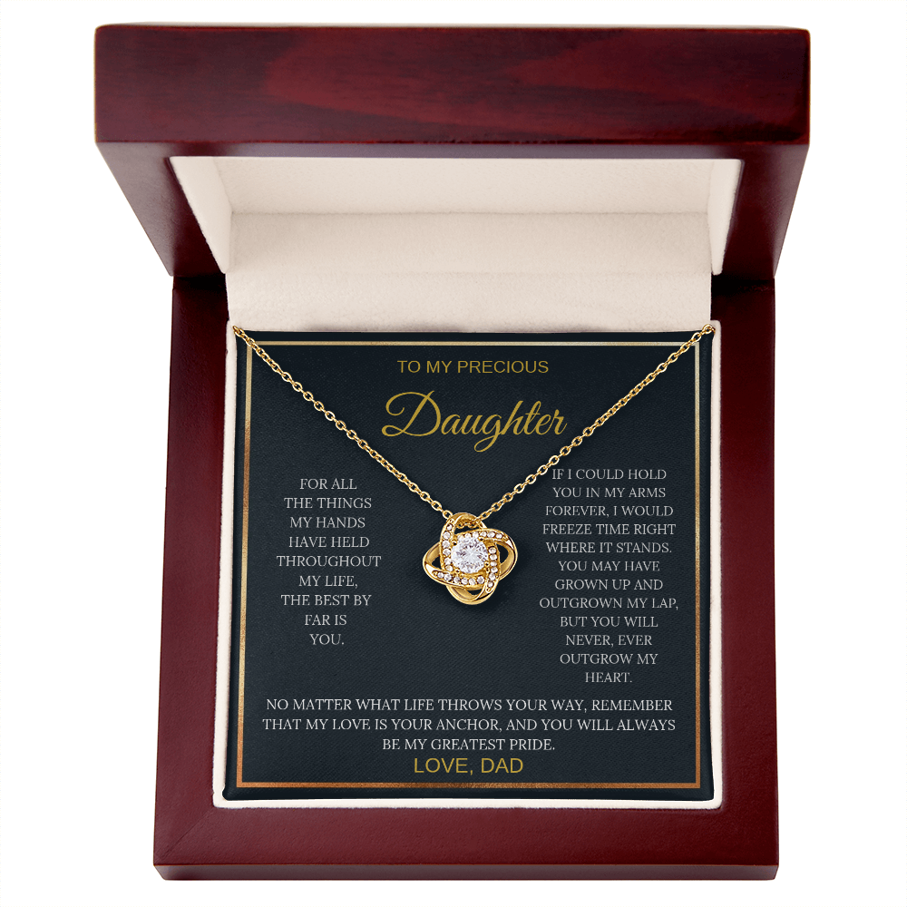To My Precious Daughter – Love Knot Necklace | Sentimental Gift from Dad