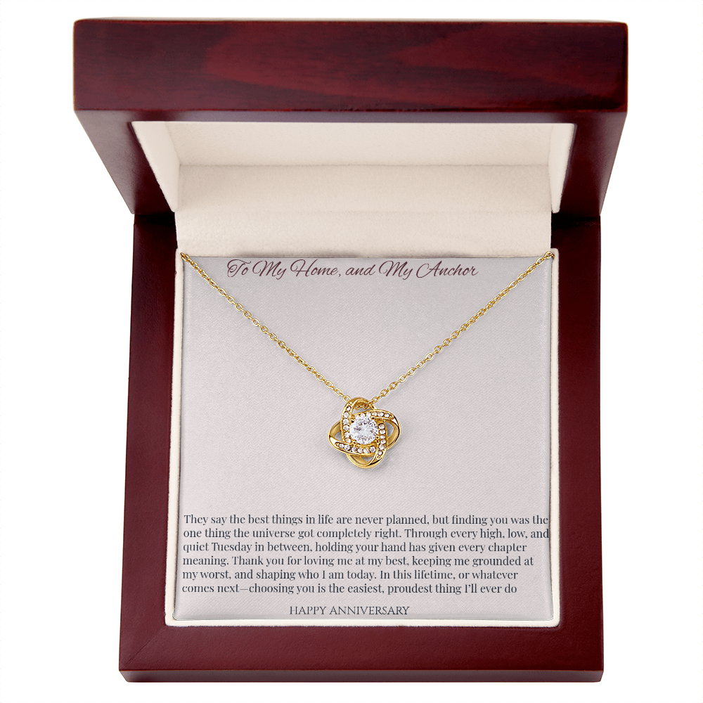Love Knot Necklace - Happy Anniversary To Wife