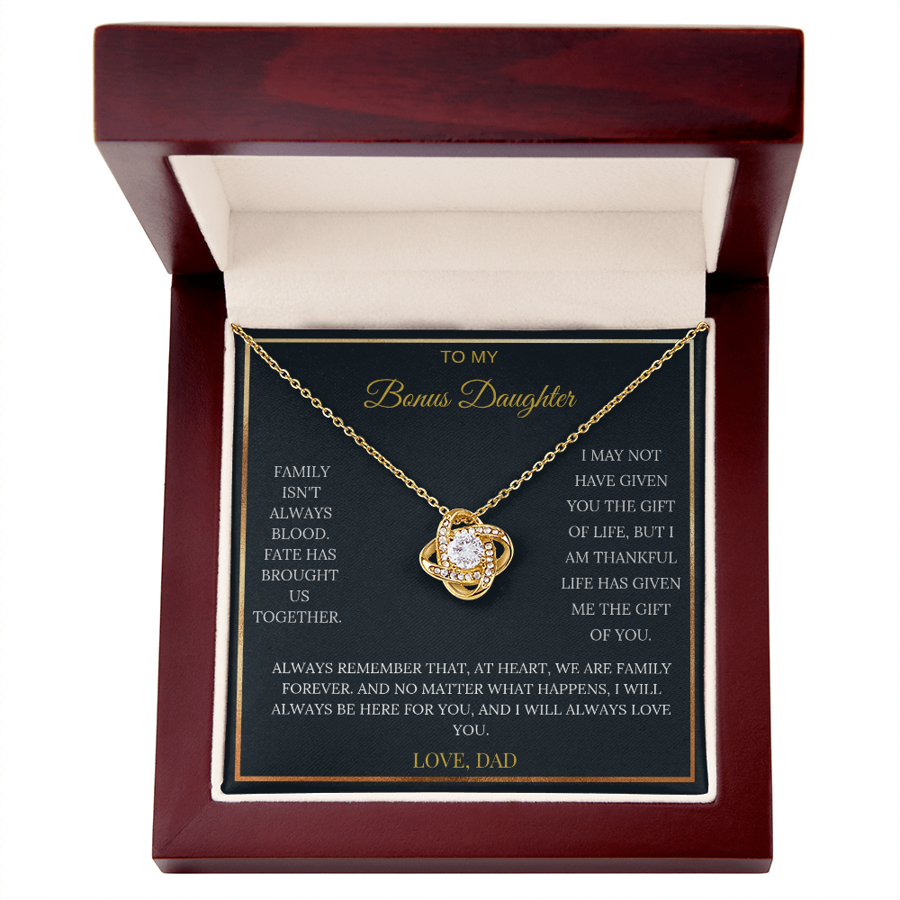 18k Yellow Gold Over Stainless Steel Love Knot Pendant with Cubic Zirconia