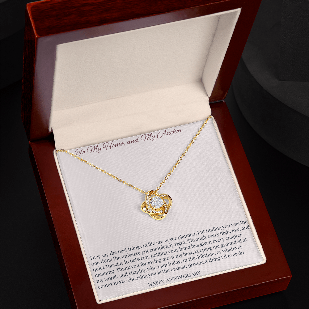 Love Knot Necklace - Happy Anniversary To Wife