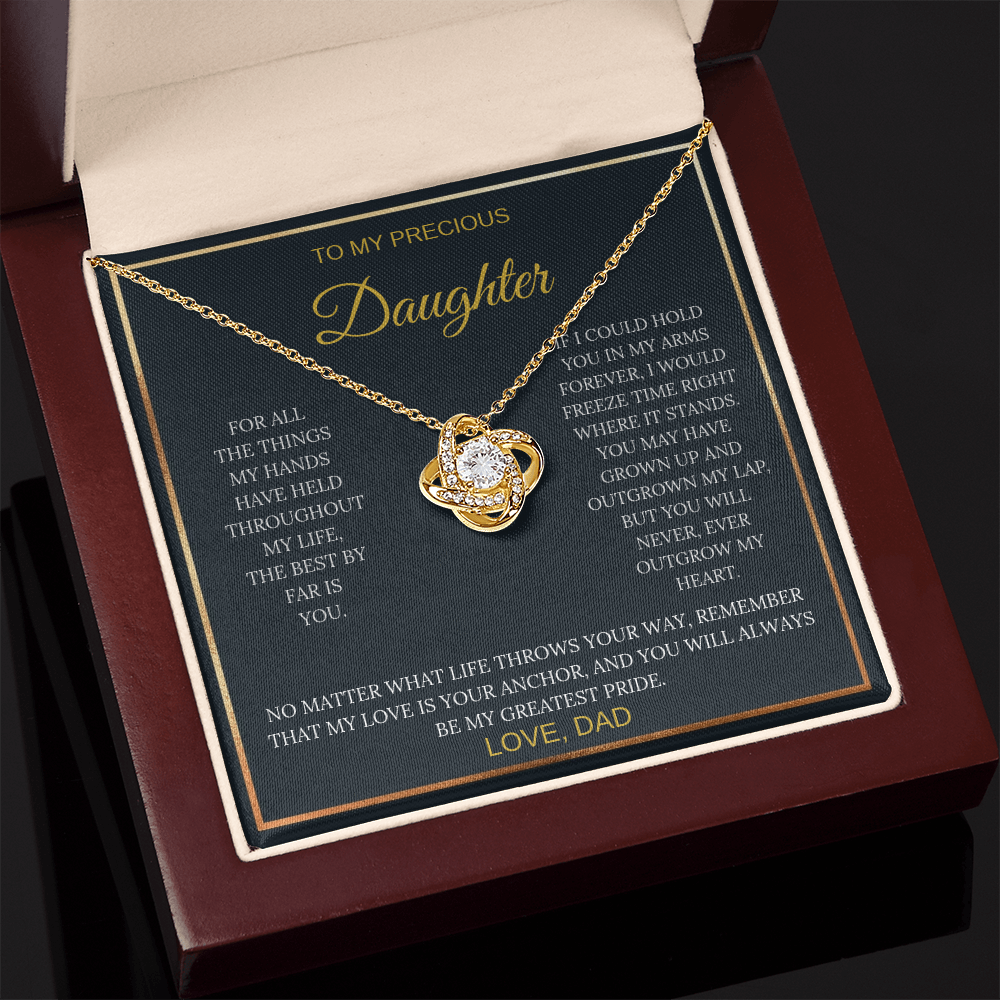 To My Precious Daughter – Love Knot Necklace | Sentimental Gift from Dad