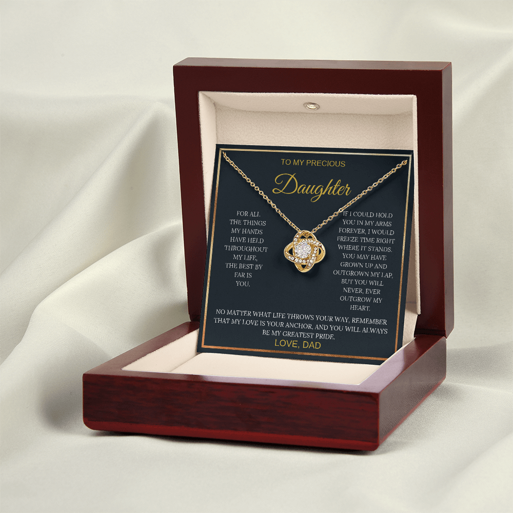 To My Precious Daughter – Love Knot Necklace | Sentimental Gift from Dad
