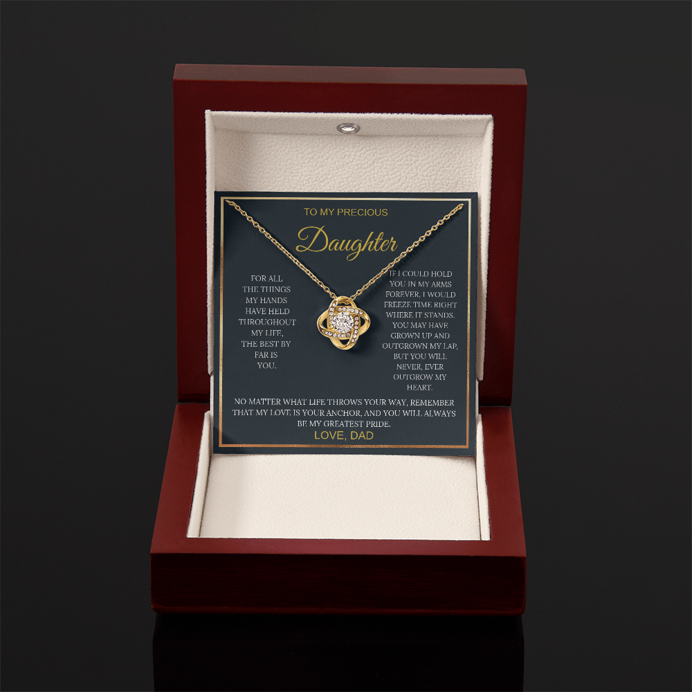 To My Precious Daughter – Love Knot Necklace | Sentimental Gift from Dad