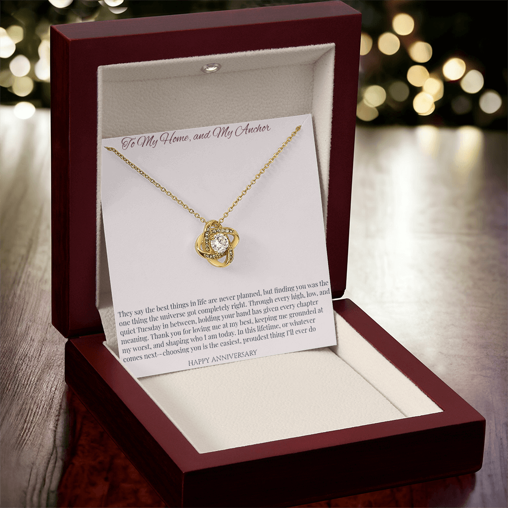 Love Knot Necklace - Happy Anniversary To Wife