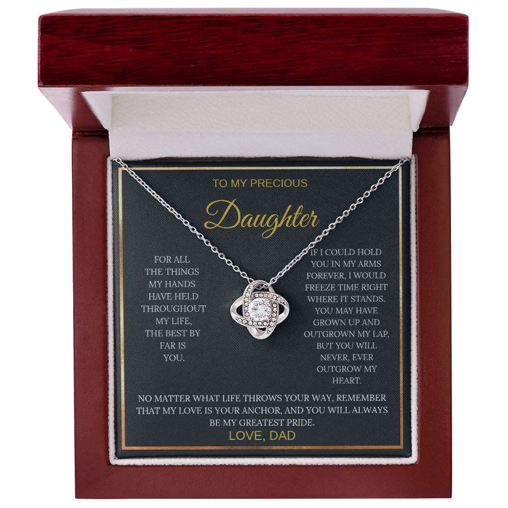 To My Precious Daughter – Love Knot Necklace | Sentimental Gift from Dad