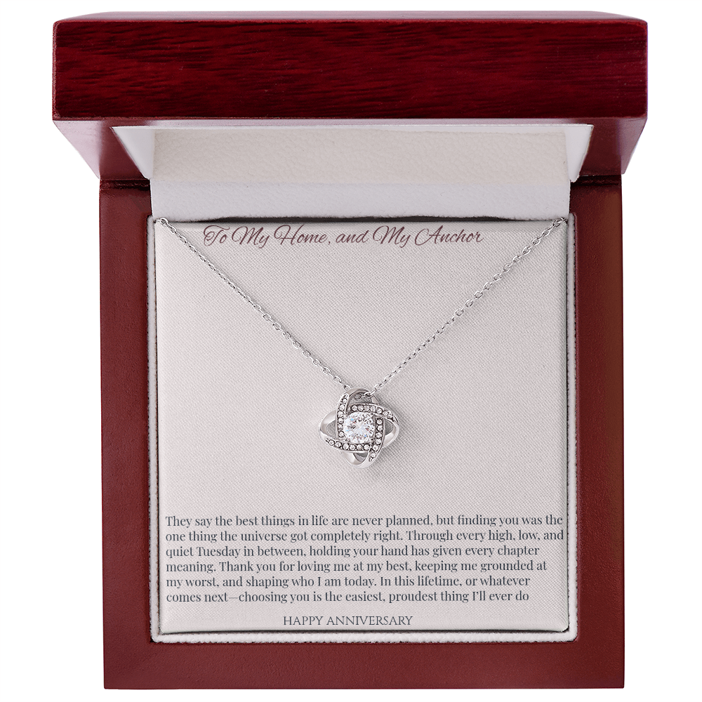 Love Knot Necklace - Happy Anniversary To Wife