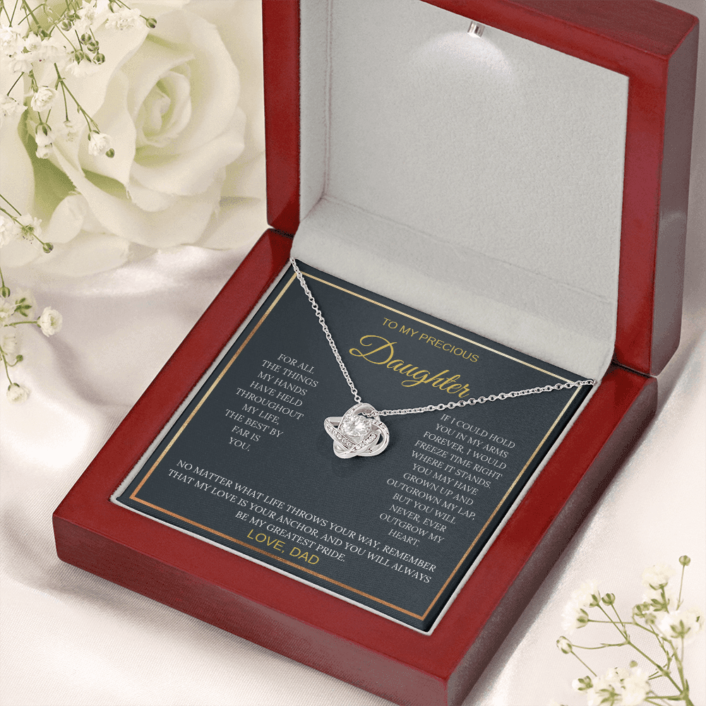 To My Precious Daughter – Love Knot Necklace | Sentimental Gift from Dad