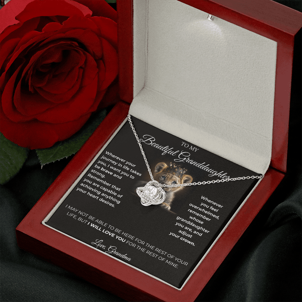 To My Granddaughter – Love Knot Necklace | Regal "Adjust Your Crown" Gift from Grandma