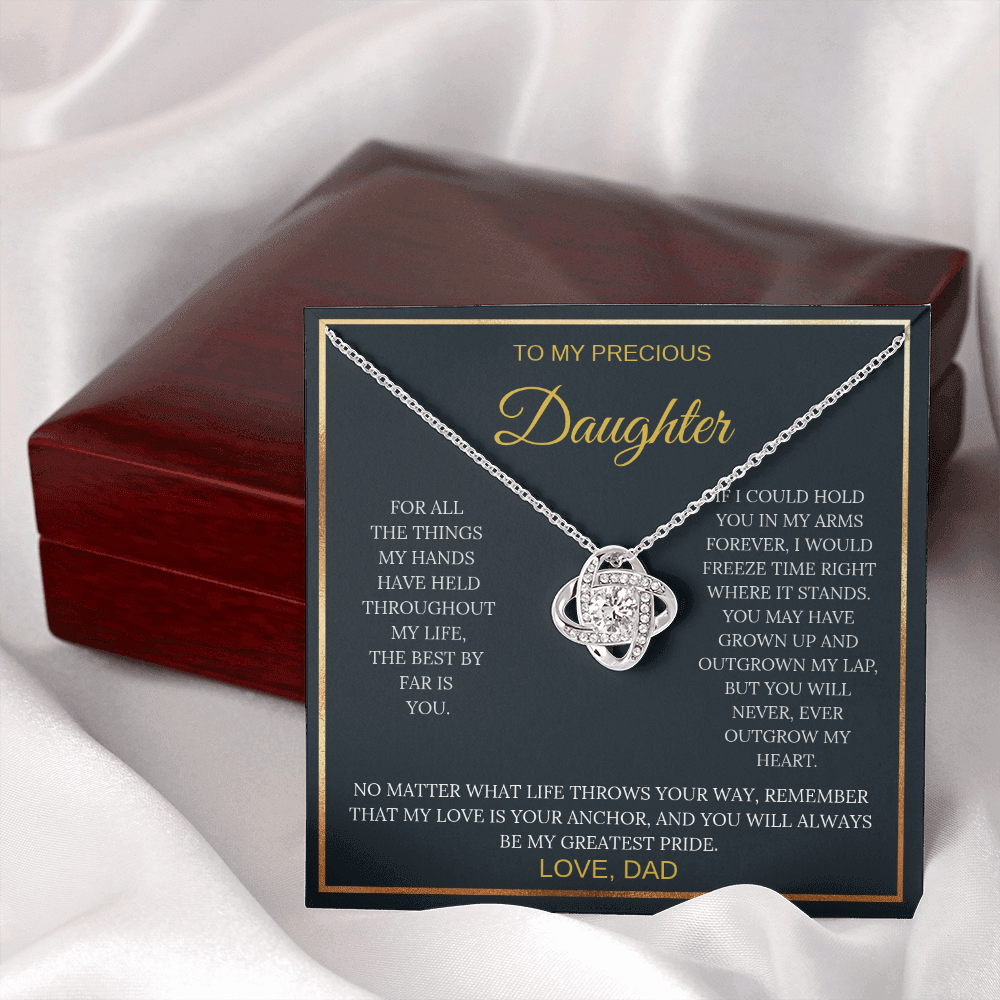 To My Precious Daughter – Love Knot Necklace | Sentimental Gift from Dad