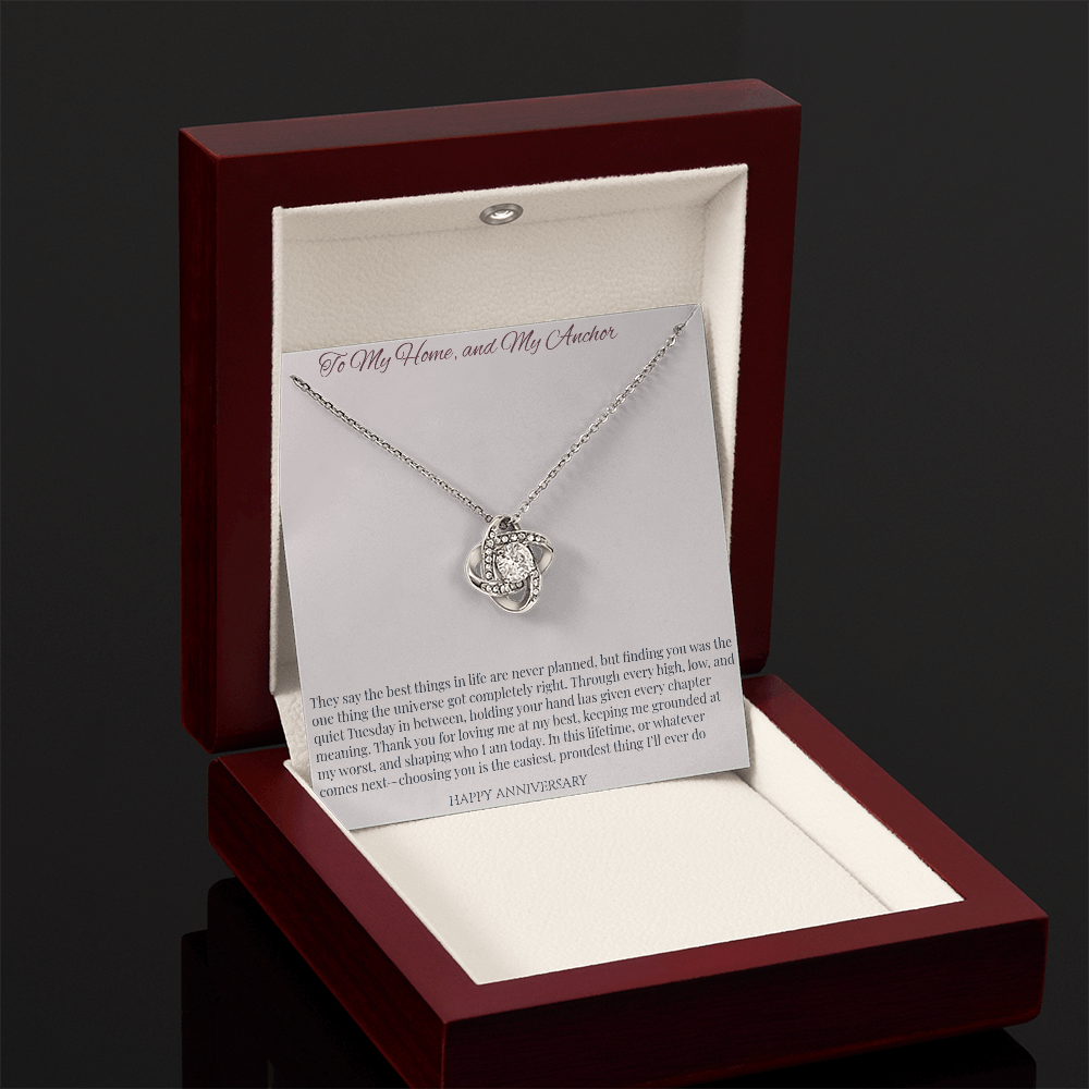 Love Knot Necklace - Happy Anniversary To Wife