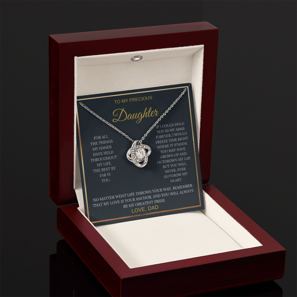 To My Precious Daughter – Love Knot Necklace | Sentimental Gift from Dad