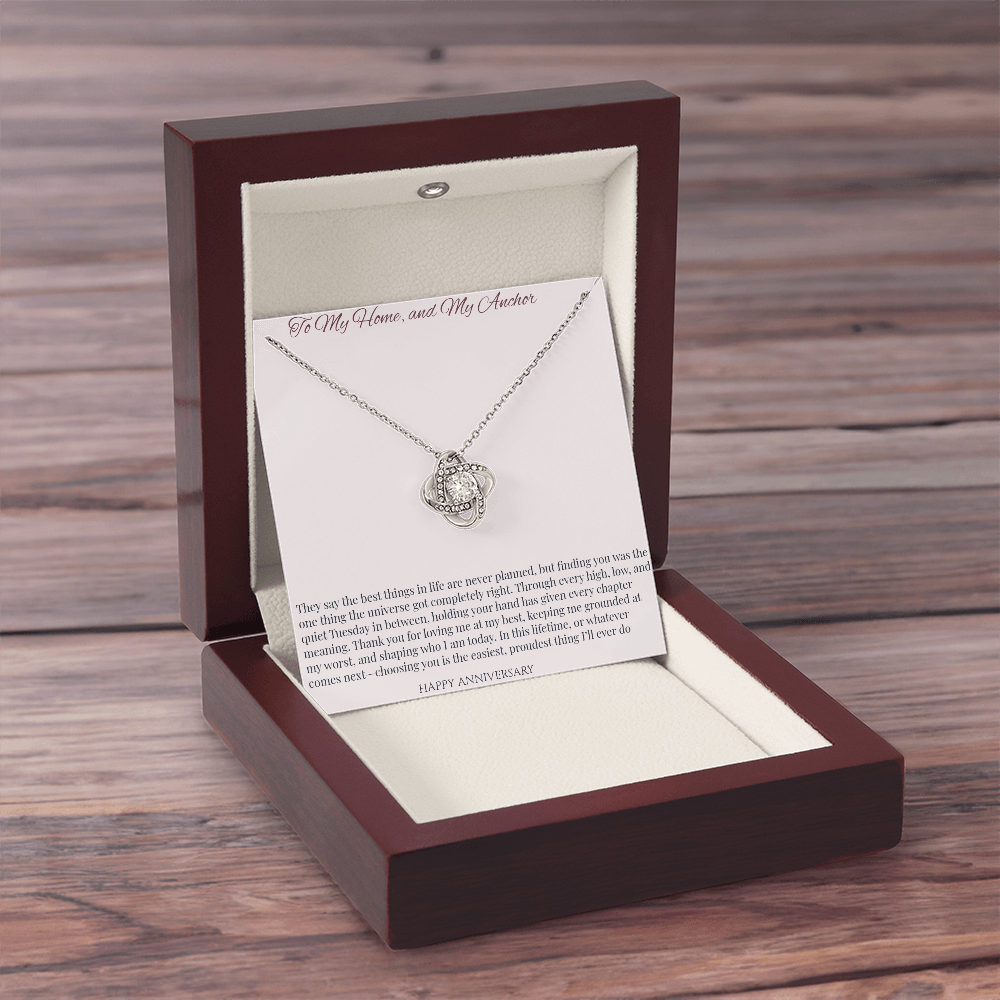 Love Knot Necklace - Happy Anniversary To Wife