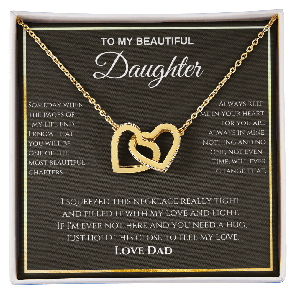 Interlocking Hearts Necklace - To My beautiful Daughter