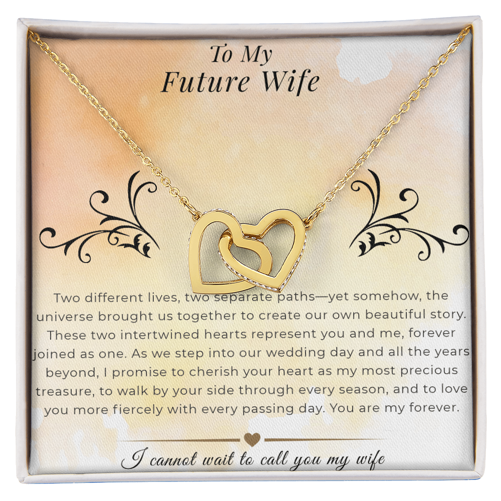 To My Future Wife - Interlocking Hearts Necklace | Wedding Day Gift, Bridal Jewelry from Groom
