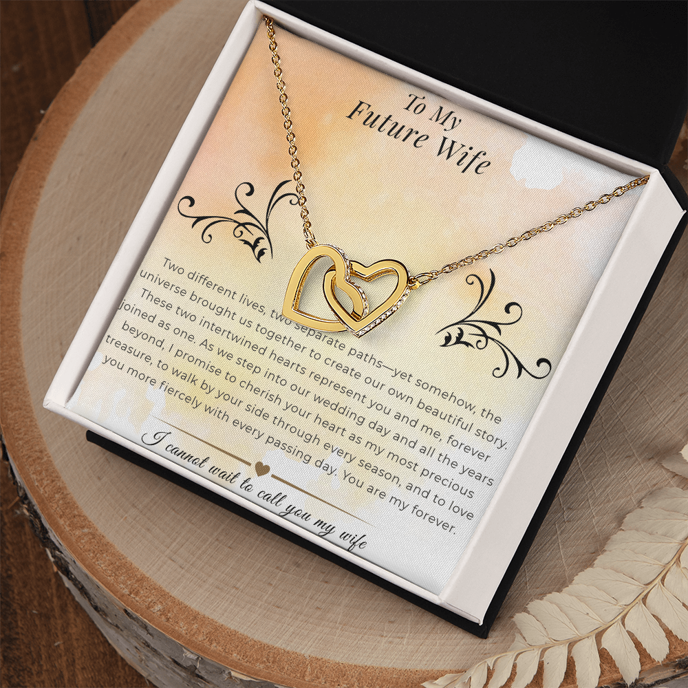 To My Future Wife - Interlocking Hearts Necklace | Wedding Day Gift, Bridal Jewelry from Groom