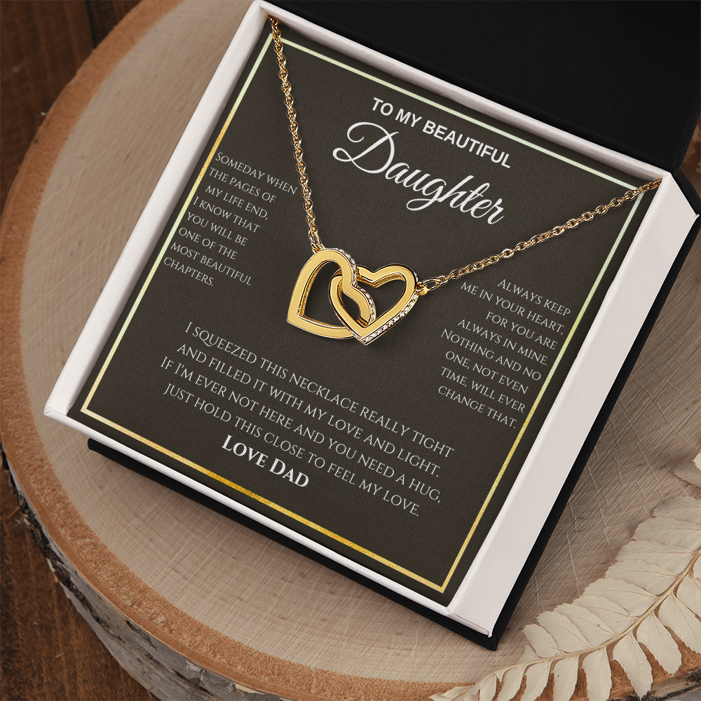 Interlocking Hearts Necklace - To My beautiful Daughter