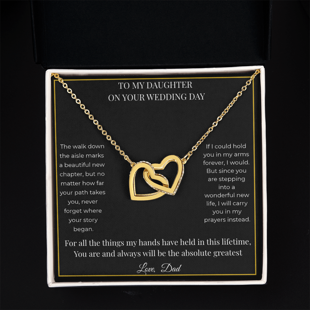 To My Daughter On Her Wedding Day – Interlocking Hearts Necklace | Gift for Daughter from Dad