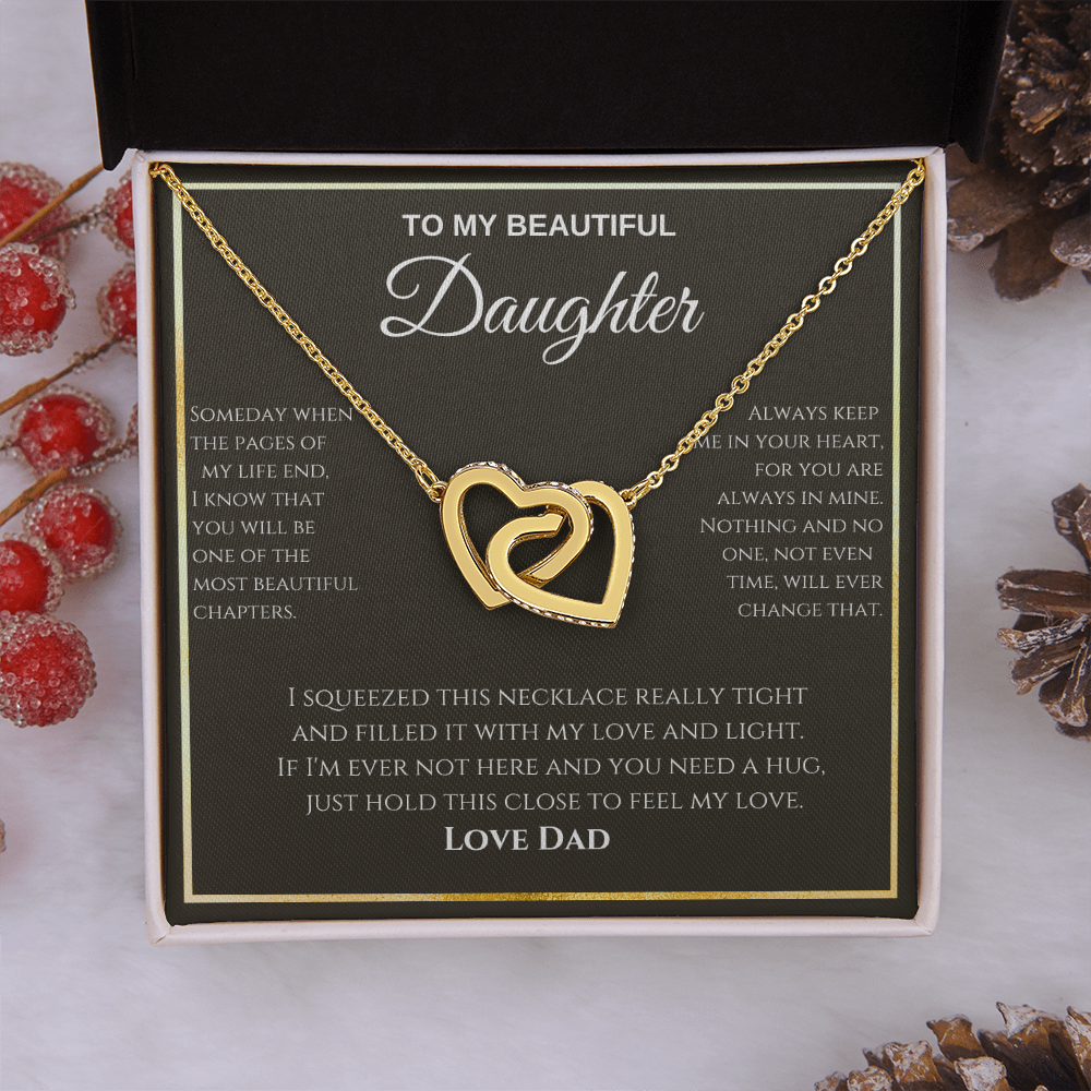 Interlocking Hearts Necklace - To My beautiful Daughter