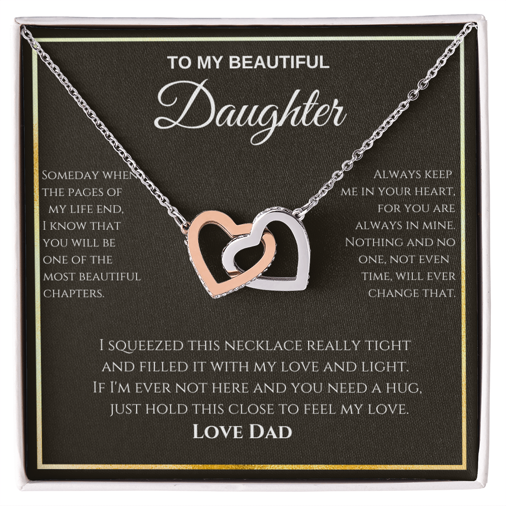 Interlocking Hearts Necklace - To My beautiful Daughter