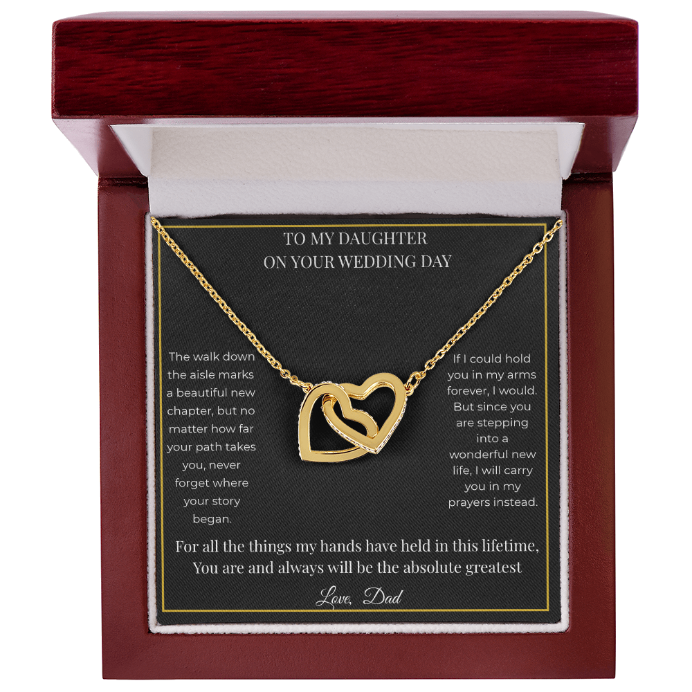 To My Daughter On Her Wedding Day – Interlocking Hearts Necklace | Gift for Daughter from Dad