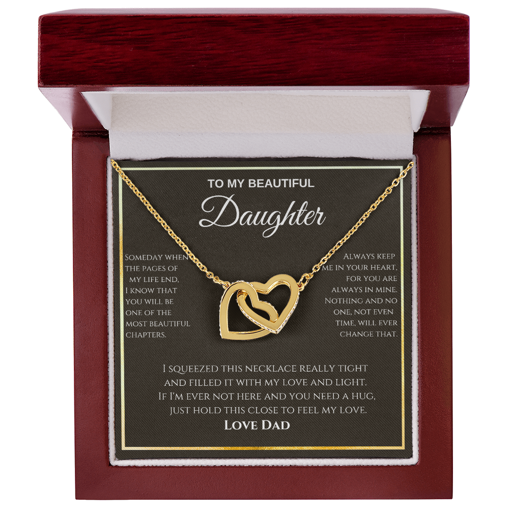 Interlocking Hearts Necklace - To My beautiful Daughter