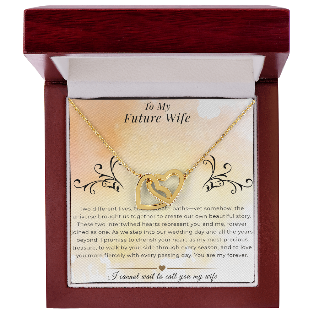 To My Future Wife - Interlocking Hearts Necklace | Wedding Day Gift, Bridal Jewelry from Groom