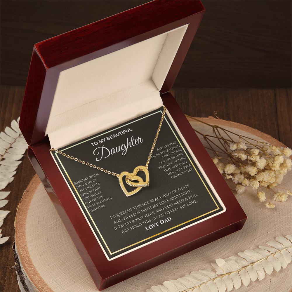 Interlocking Hearts Necklace - To My beautiful Daughter