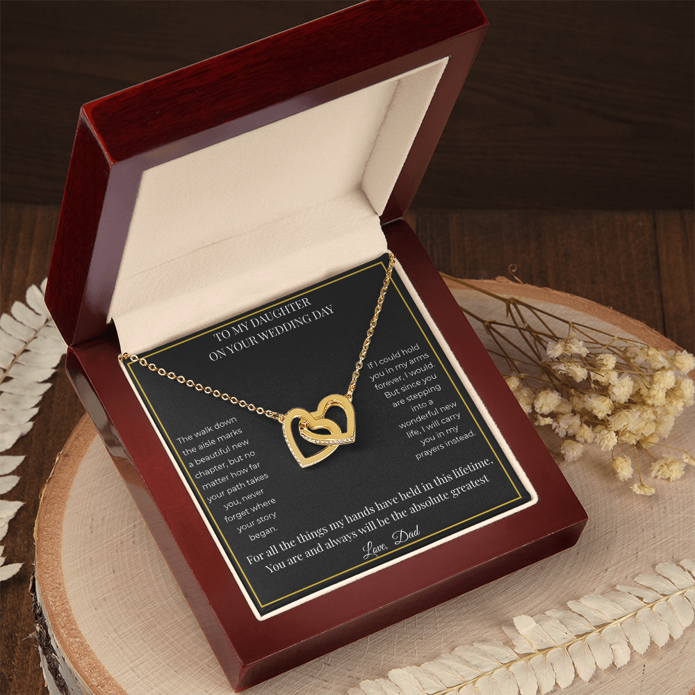 To My Daughter On Her Wedding Day – Interlocking Hearts Necklace | Gift for Daughter from Dad