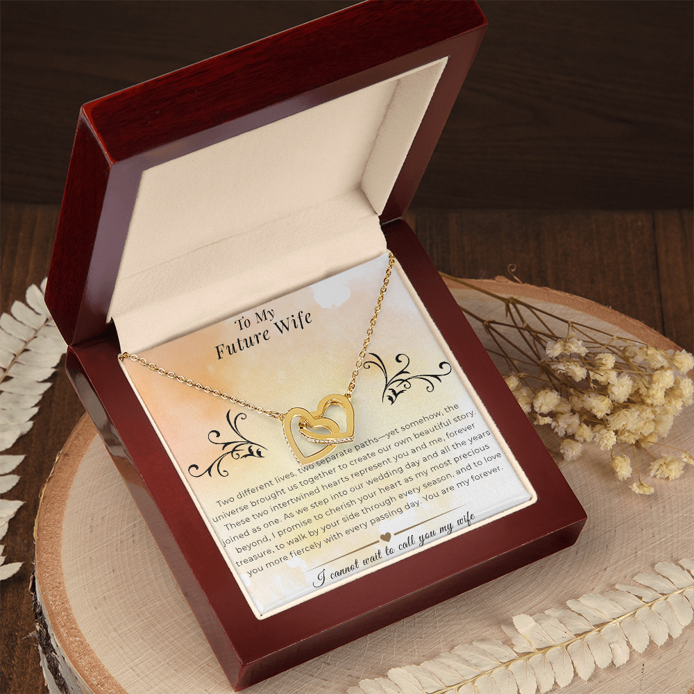 To My Future Wife - Interlocking Hearts Necklace | Wedding Day Gift, Bridal Jewelry from Groom