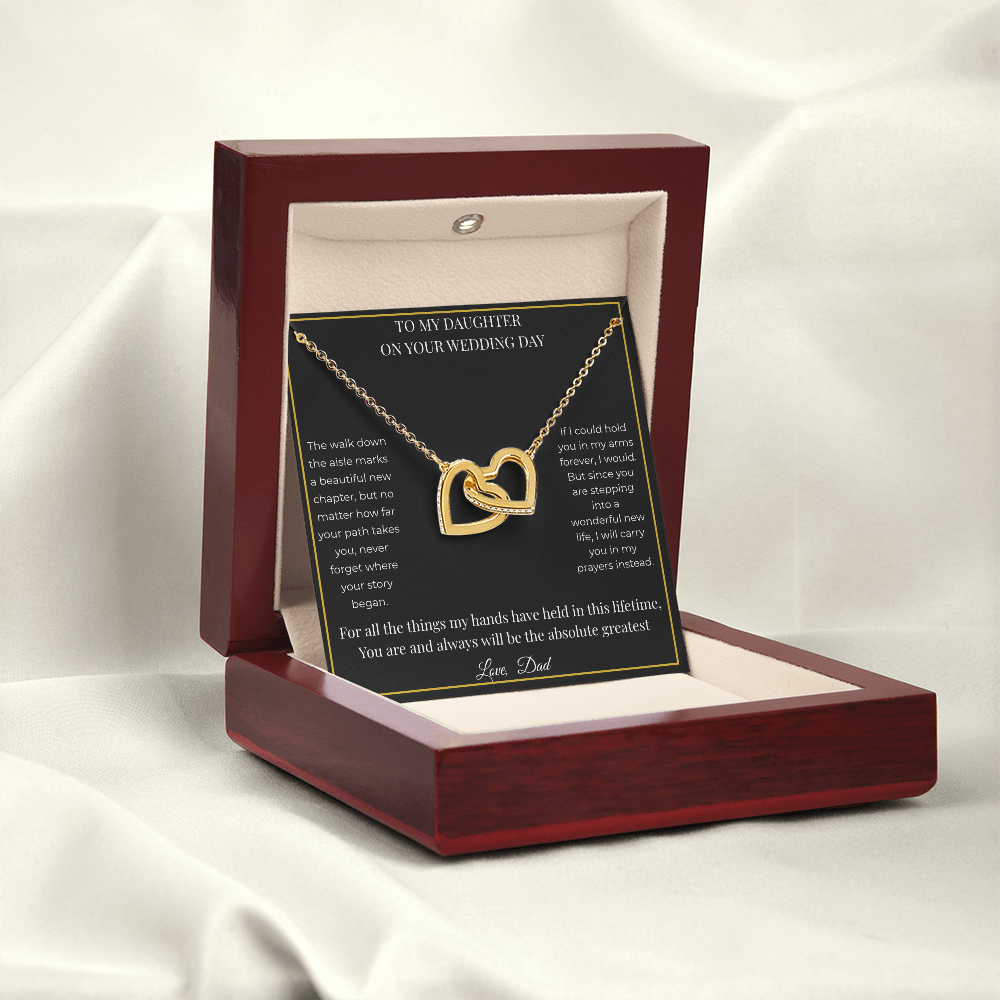 To My Daughter On Her Wedding Day – Interlocking Hearts Necklace | Gift for Daughter from Dad