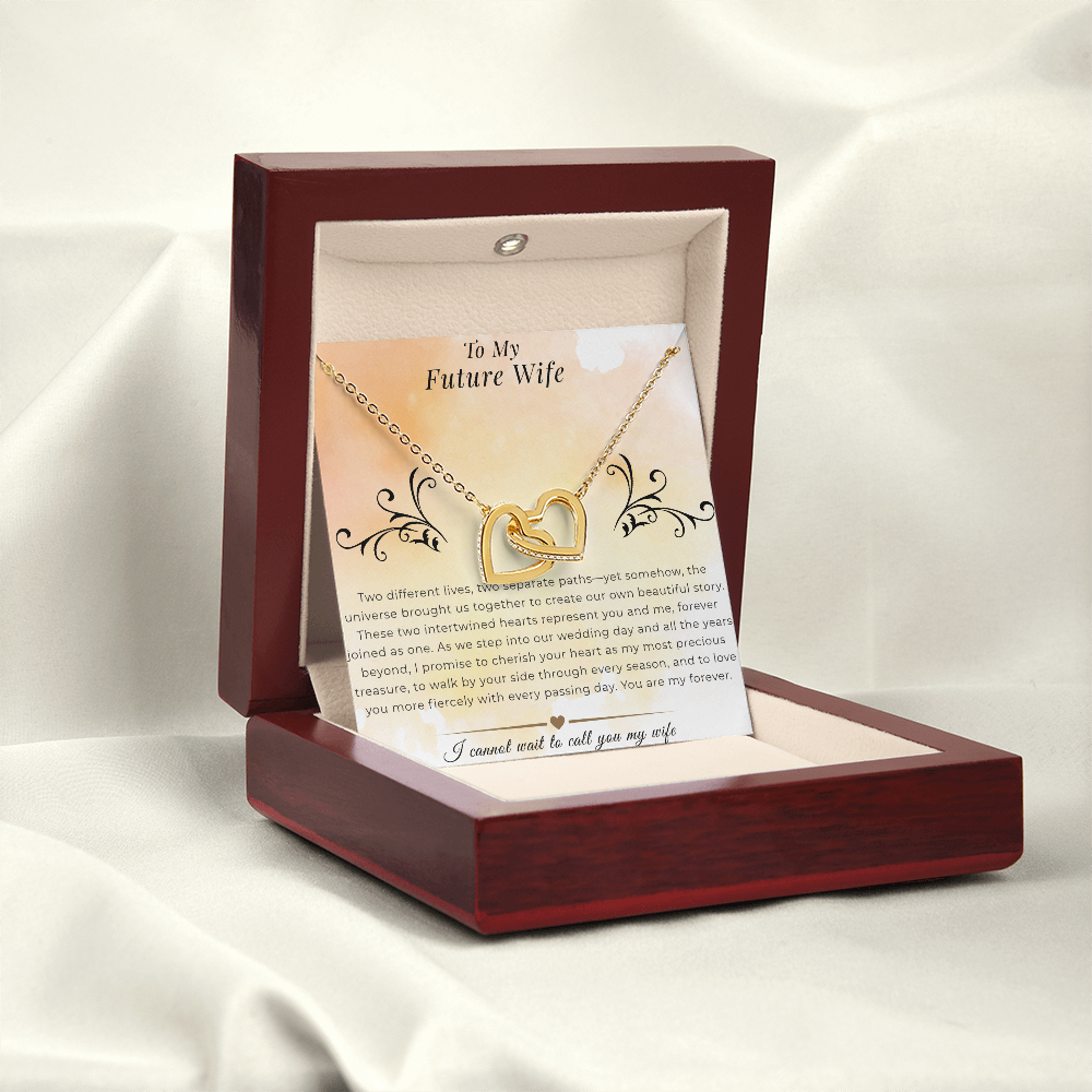 To My Future Wife - Interlocking Hearts Necklace | Wedding Day Gift, Bridal Jewelry from Groom