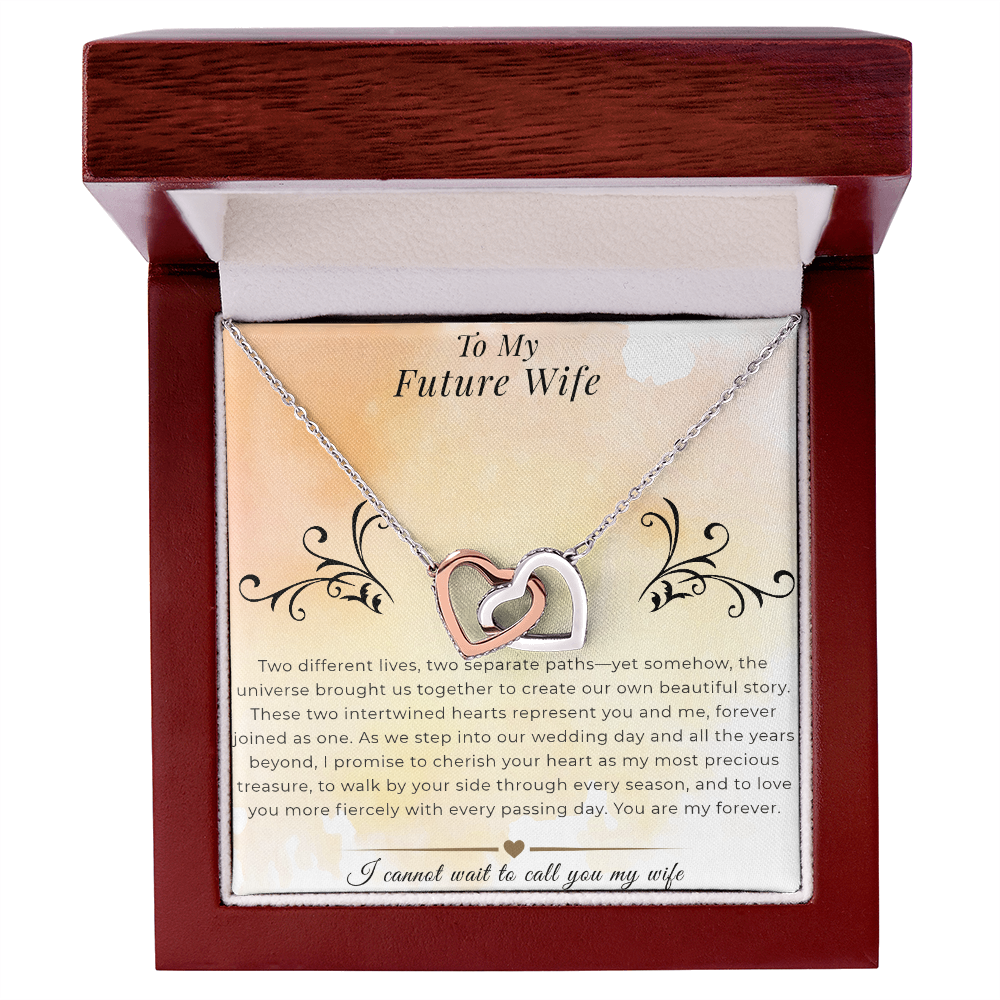 To My Future Wife - Interlocking Hearts Necklace | Wedding Day Gift, Bridal Jewelry from Groom