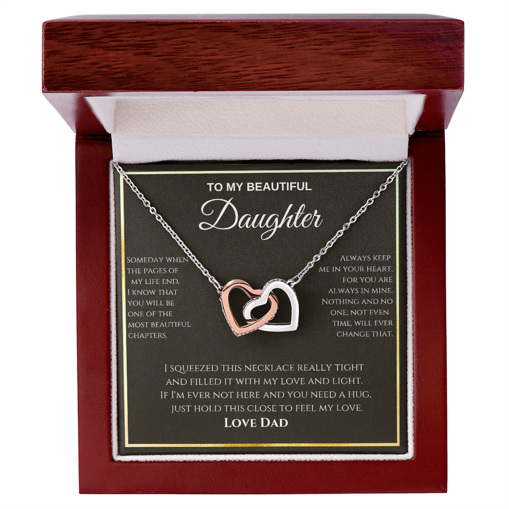 Interlocking Hearts Necklace - To My beautiful Daughter
