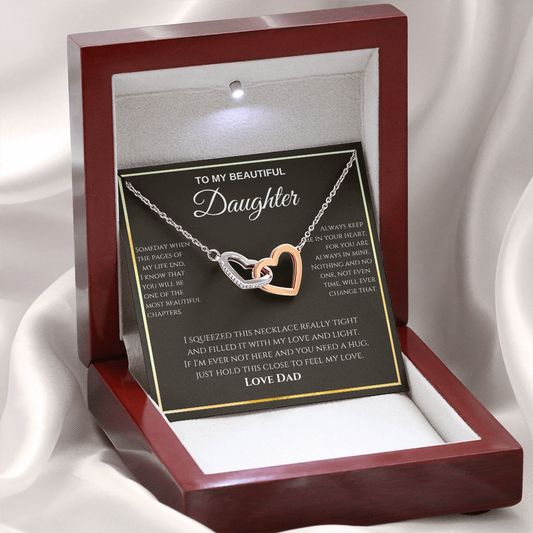 Interlocking Hearts Necklace - To My beautiful Daughter